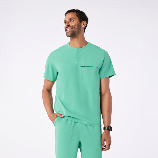 men's Surgical Green Corfield - Henley Scrub Top