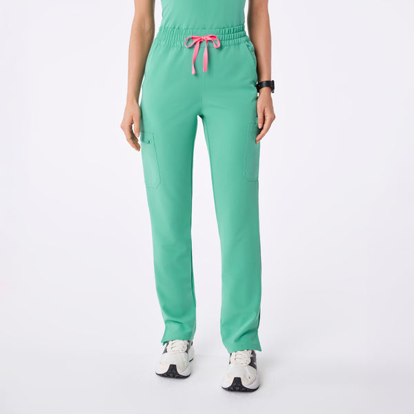 women's Surgical Green High Waisted Dowa - Petite Scrub Pants