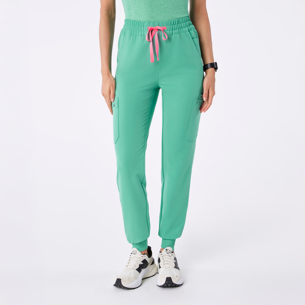 women's Surgical Green High Waisted Uman Relaxed - Jogger Scrub Pant