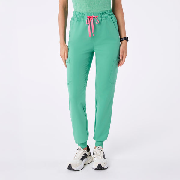 women's Surgical Green High Waisted Uman Relaxed - Jogger Scrub Pant