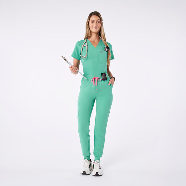 women's Surgical Green High Waisted Zamora - Jogger Scrub Pant™