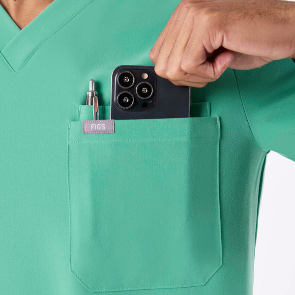 men's Surgical Green Leon - Three-Pocket Scrub Top™