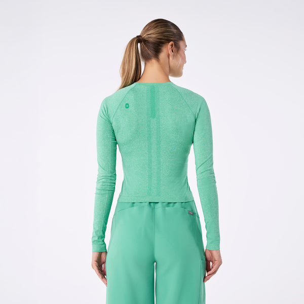 women's Surgical Green Salta Seamless Cropped - Longsleeve Underscrub