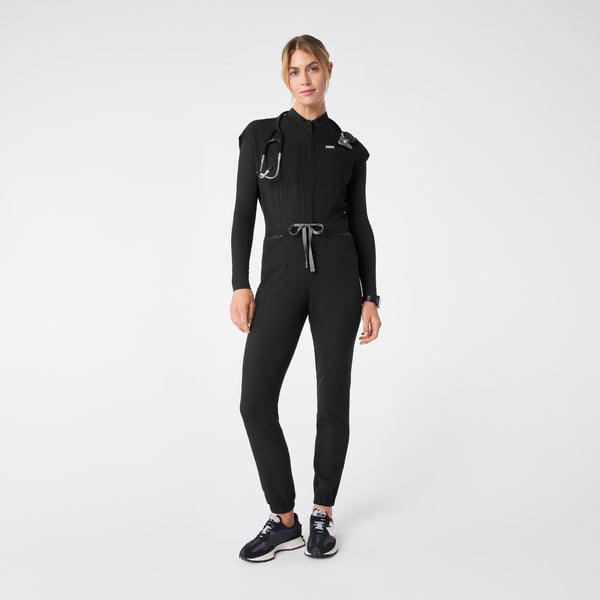 women's Black Rafaela Cargo Jogger - Petite ScrubJumpsuit™