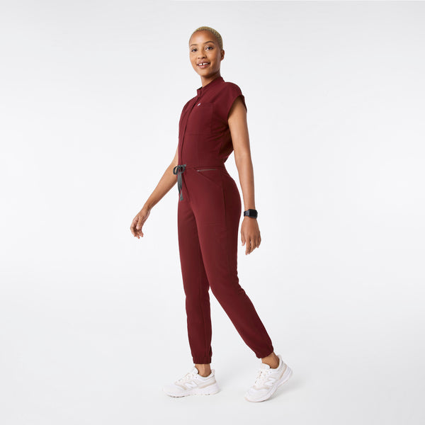 women's Burgundy Rafaela Cargo Jogger - Tall ScrubJumpsuit™
