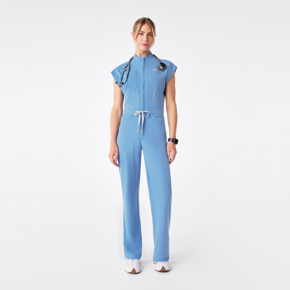 women's Ceil Blue Rafaela Wide Leg - ScrubJumpsuit™