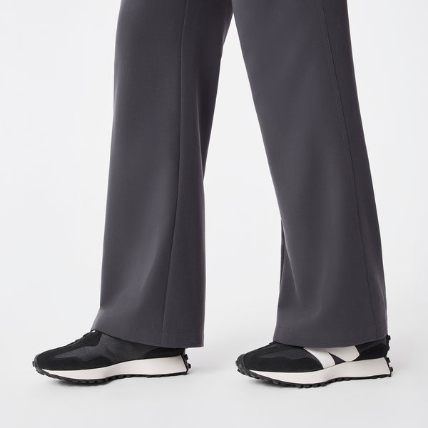 women's Charcoal Rafaela Wide Leg - Petite ScrubJumpsuit™