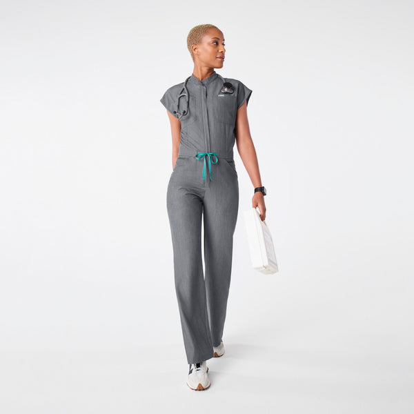 women's Graphite Rafaela Wide Leg - Petite ScrubJumpsuit™