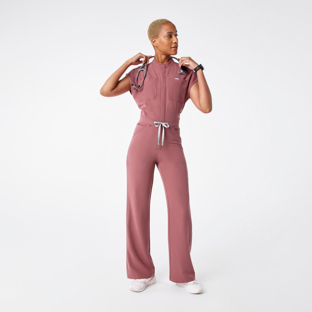 women's Mauve Rafaela Wide Leg - Tall ScrubJumpsuit™