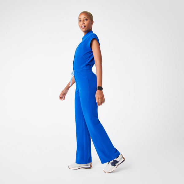 women's Royal Blue Rafaela Wide Leg - Petite ScrubJumpsuit™