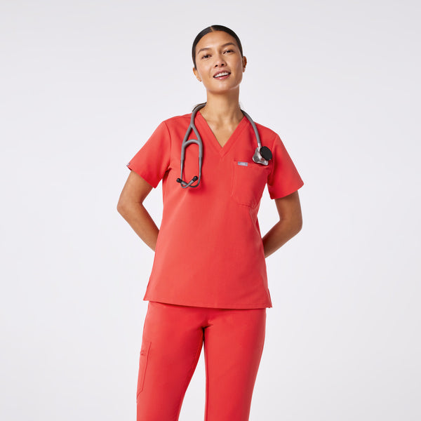 women's Hibiscus Catarina - One-Pocket Scrub Top™