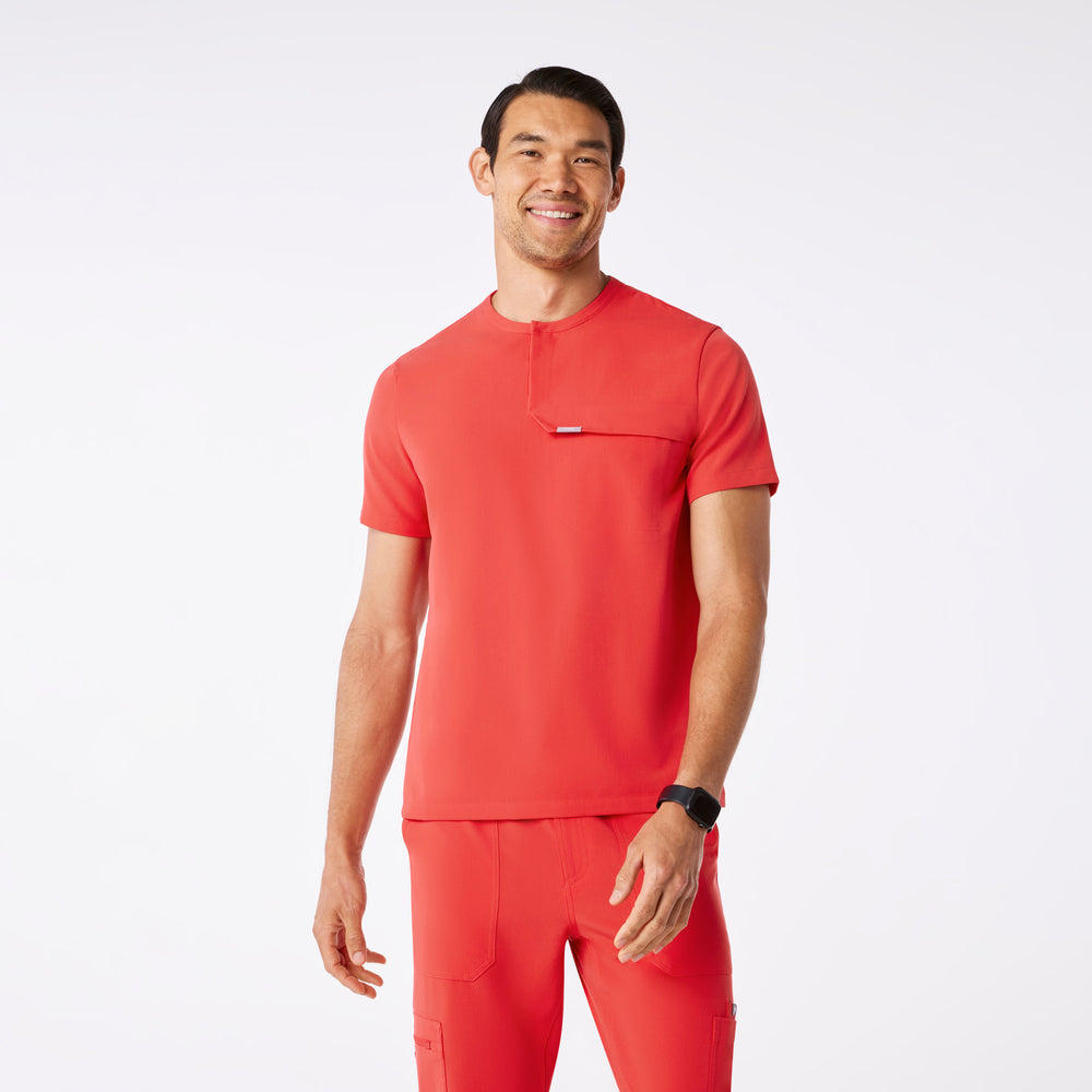 men's Hibiscus Corfield - Henley Scrub Top