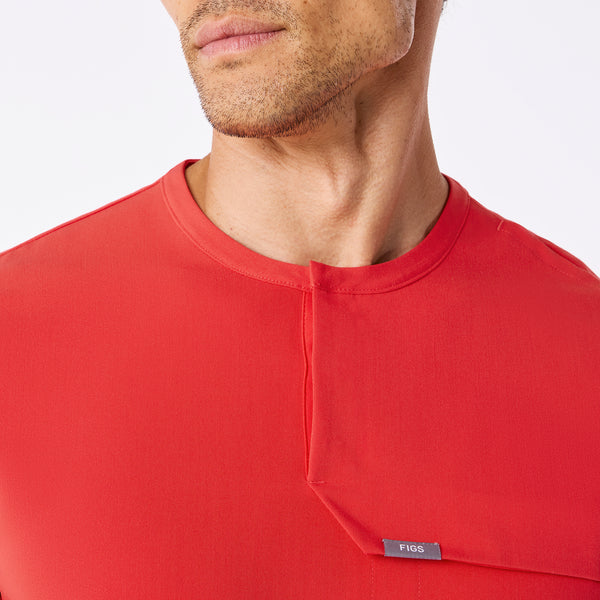 men's Hibiscus Corfield - Henley Scrub Top