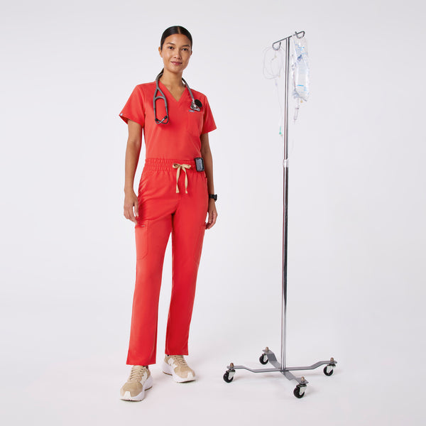 Women's Hibiscus Dowa High-Rise Straight-Leg - Petite Scrub Pant