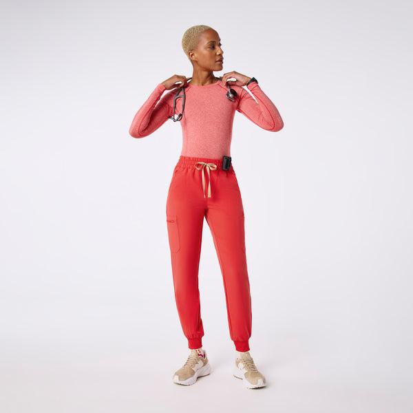 women's Hibiscus High Waisted Uman Relaxed - Petite Jogger Scrub Pant