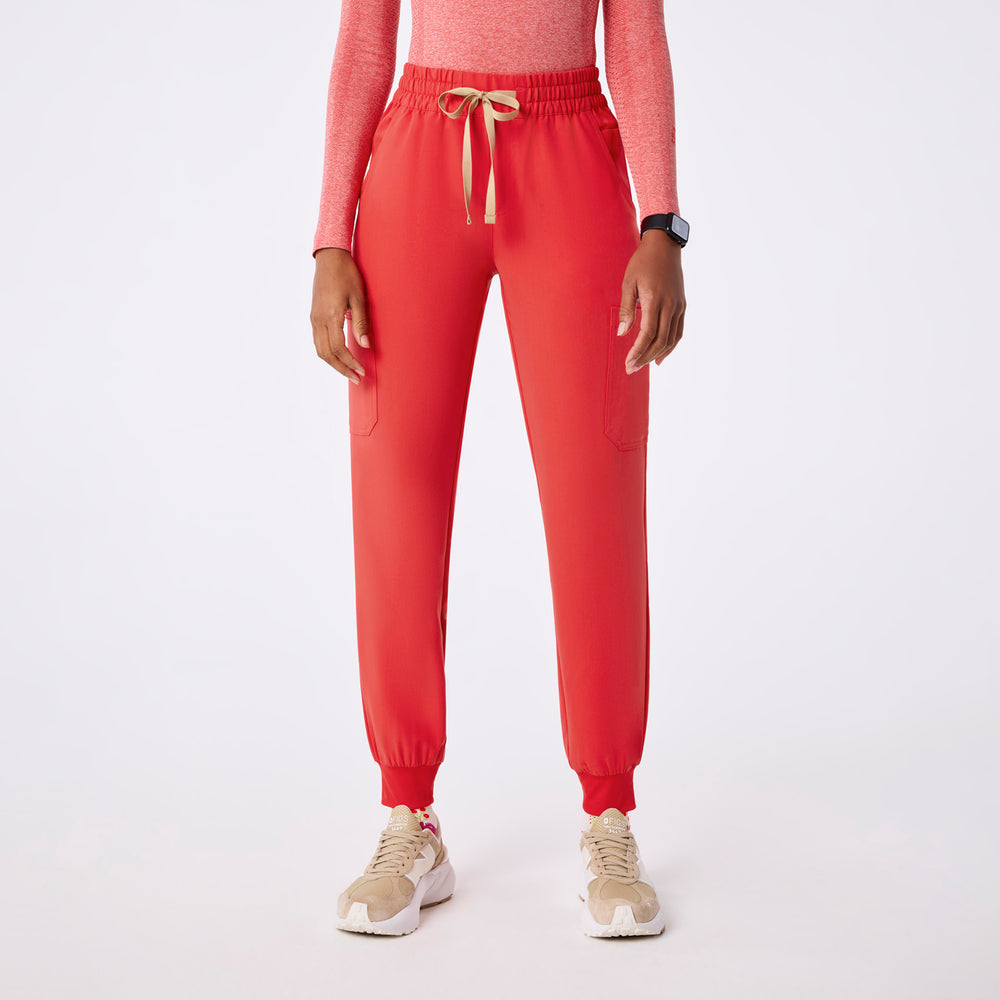 women's Hibiscus High Waisted Uman Relaxed - Petite Jogger Scrub Pant