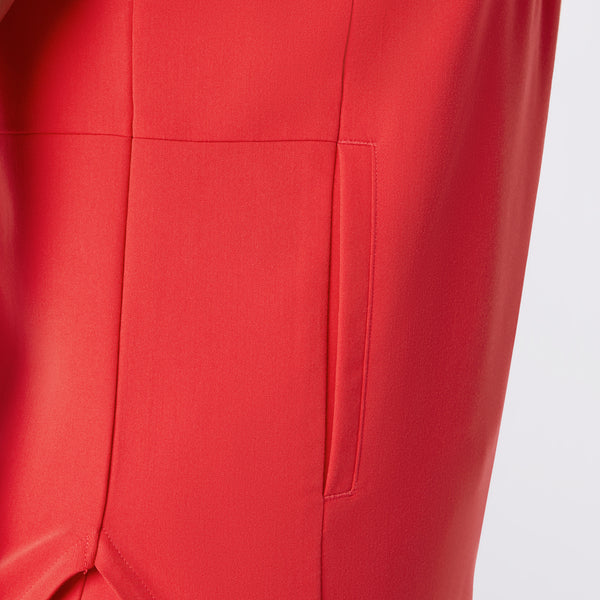 women's Hibiscus Montex - Mock Neck Scrub Top