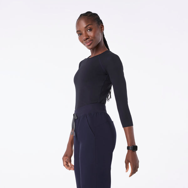 women's Navy Salta Seamless - ¾ Sleeve Underscrub