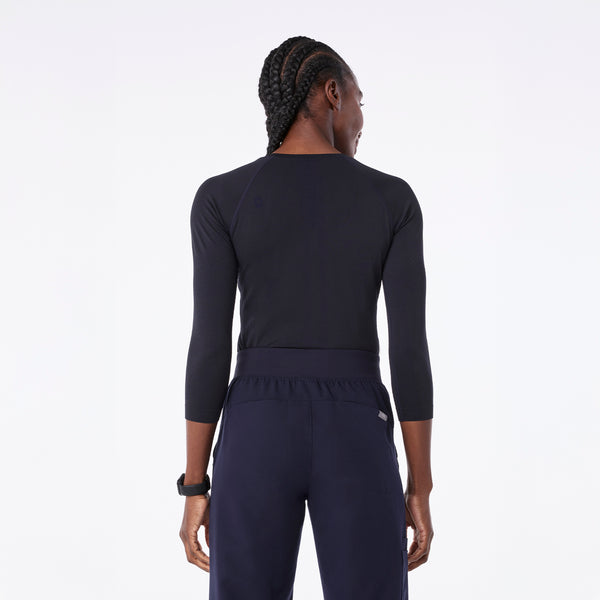 women's Navy Salta Seamless - ¾ Sleeve Underscrub