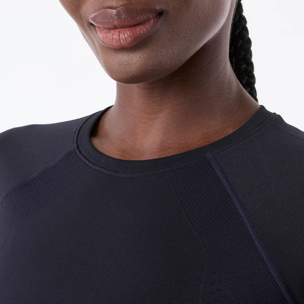 women's Navy Salta Seamless Cropped - Longsleeve Underscrub