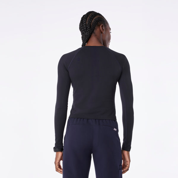 women's Navy Salta Seamless Cropped - Longsleeve Underscrub