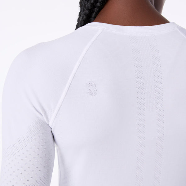 women's White Salta Seamless - ¾ Sleeve Underscrub