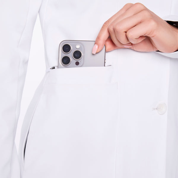 Women's White Bellevue - Slim Long Lab Coat