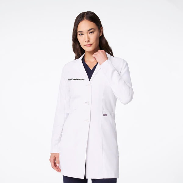 Women's White Bellevue - Slim Long Lab Coat