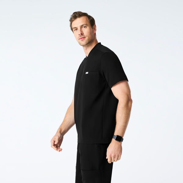 men's Black Dayton ¼ Zip - Scrub Top