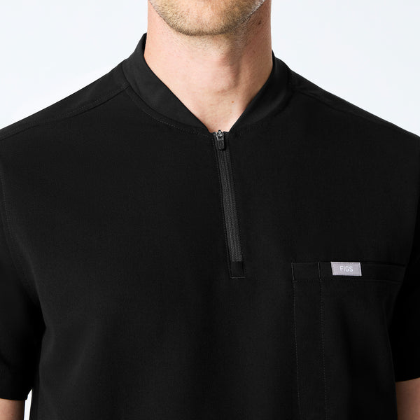 men's Black Dayton ¼ Zip - Scrub Top
