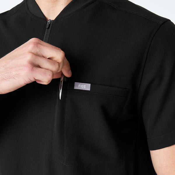 men's Black Dayton ¼ Zip - Scrub Top