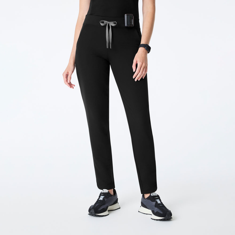 women's Black Michele Slim Tapered - Petite Scrub Pant