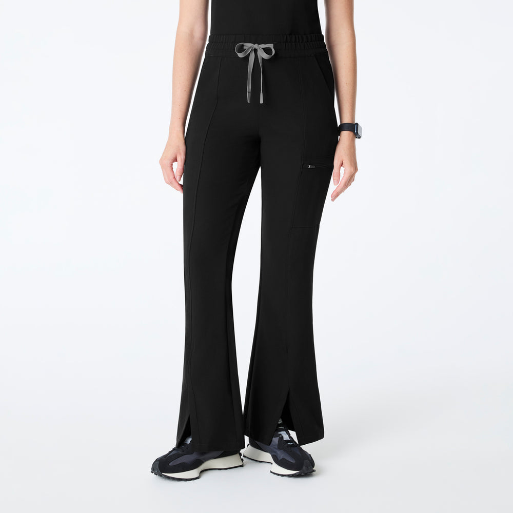 women's Black High Waisted Montal Flare - Scrub Pant