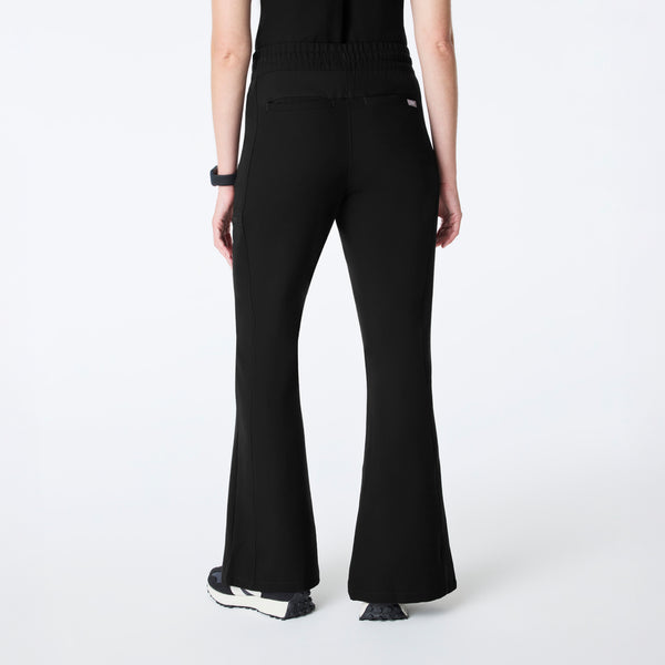 women's Black High Waisted Montal Flare - Tall Scrub Pant