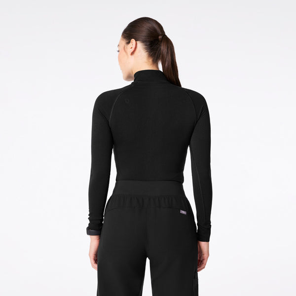 women's Black Salta Seamless - ¼  Zip