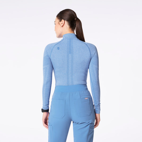 women's Ceil Blue Salta Seamless ¼ Zip - Longsleeve Underscrub