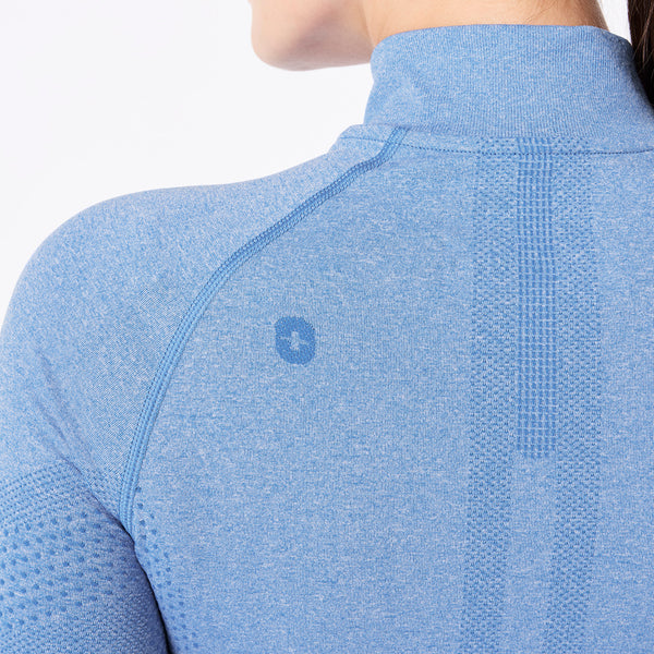 women's Ceil Blue Salta Seamless ¼ Zip - Longsleeve Underscrub