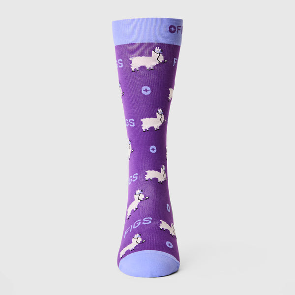 men's Digital Grape Trauma Llama - Compression Socks