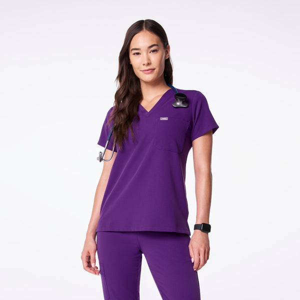 women's Digital Grape Catarina - One-Pocket Scrub Top™