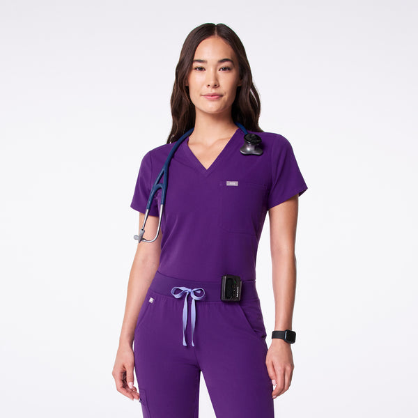 women's Digital Grape Catarina - One-Pocket Scrub Top™