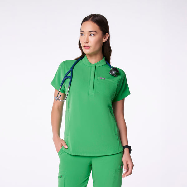 women's Emerald Montex - Mock Neck Scrub Top