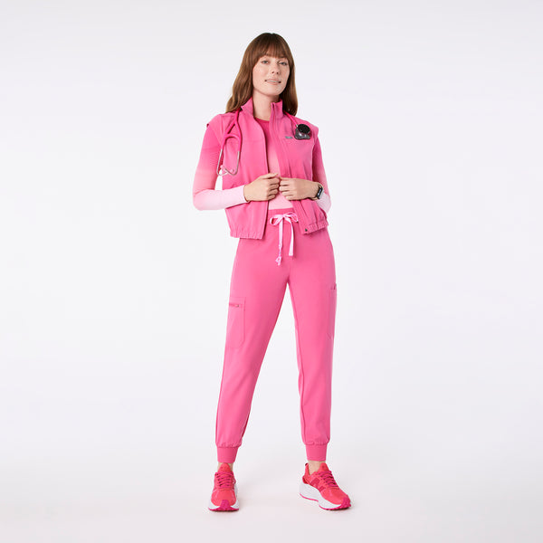 women's F'ing Pink Lomita Full Zip - Scrub Top