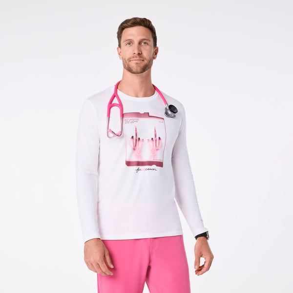 men's White BCA F Cancer X-Ray Supersoft - Longsleeve Underscrub