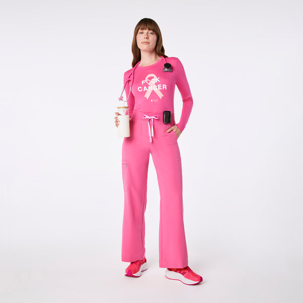 women's F'ing Pink BCA Ribbon F Cancer Supersoft - Longsleeve Underscrub