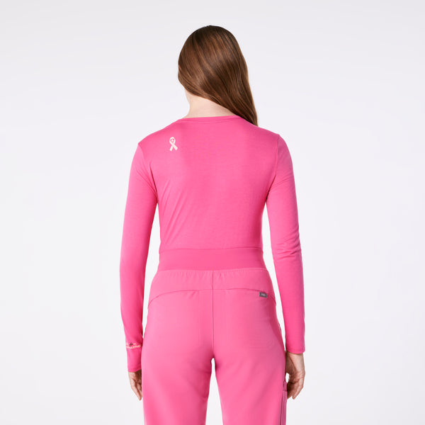 women's F'ing Pink BCA Ribbon F Cancer Supersoft - Longsleeve Underscrub