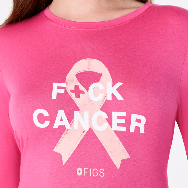 women's F'ing Pink BCA Ribbon F Cancer Supersoft - Longsleeve Underscrub