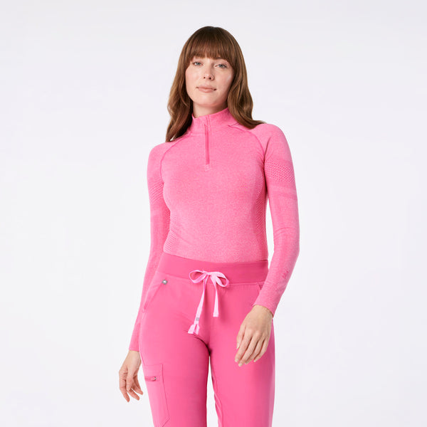 women's F'ing Pink Salta Seamless ¼ Zip - Longsleeve Underscrub