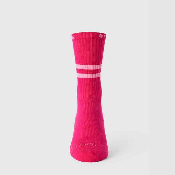 unisex F'ing Pink Stripe FIGS | ArchTek® 15-20 mmHg - Crew Compression Socks