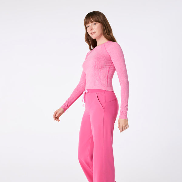women's F'ing Pink Salta Seamless Cropped - Longsleeve Underscrub