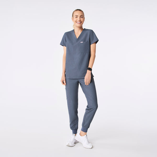 women's Heather Denim Catarina Petite - One-Pocket Scrub Top™